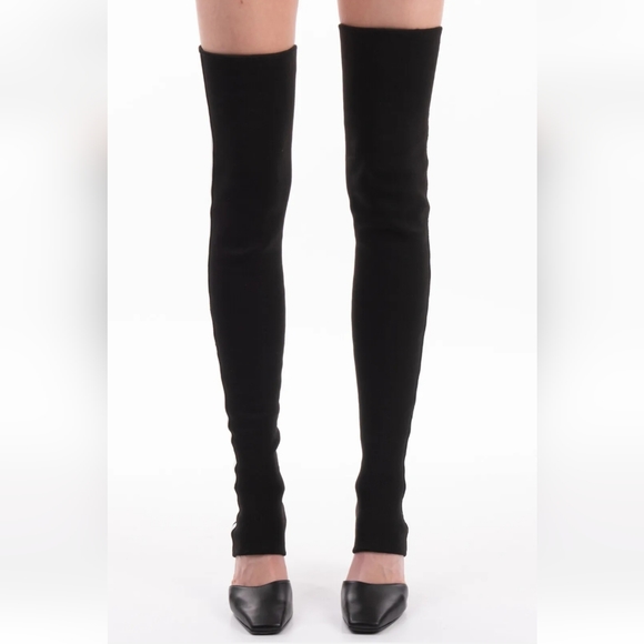 PALM ANGELS Over The Knee OTK Sock Boots Bootie Heels - Picture 4 of 8